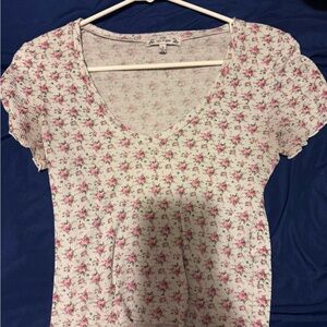 Floral V-Neck Women Top
